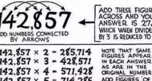 142857这个数很神奇 为何被称为宇宙密码（发现于金字塔）