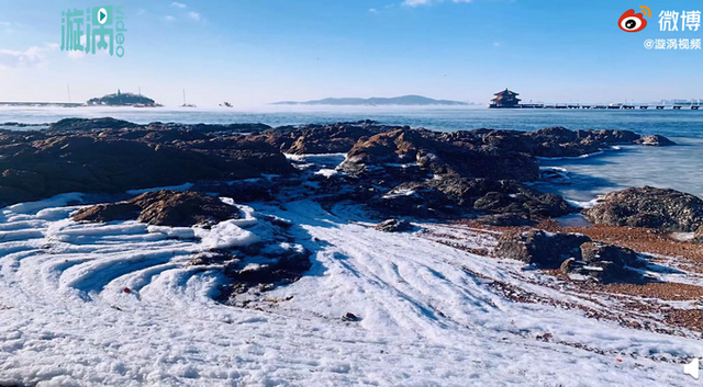 有生之年系列！近零下17度，青岛海浪翻涌瞬间被冻住
